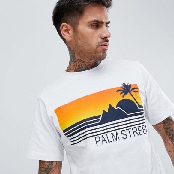 Pull & Bear Men’s Size Small PALM STREET T-shirt - Picture 2 of 6